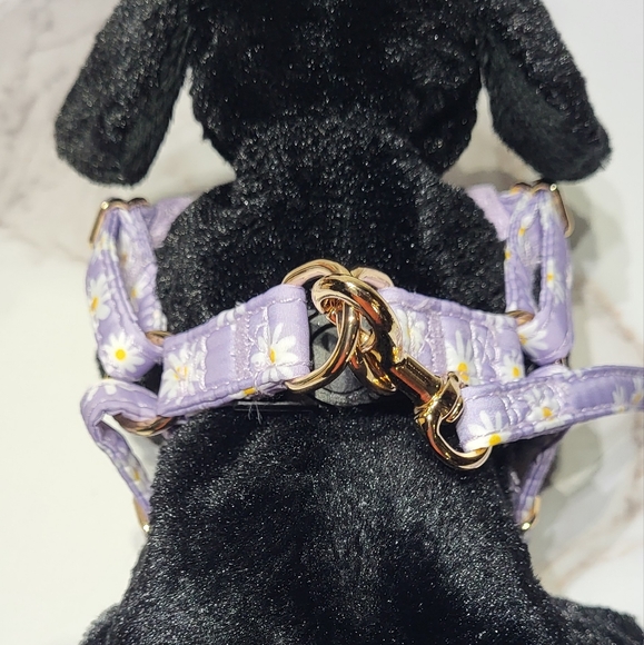SlowTon No Pull Purple Floral Dog Harness & Leash Set Size XXS (2-2.6 lbs) EUC - Picture 7 of 13
